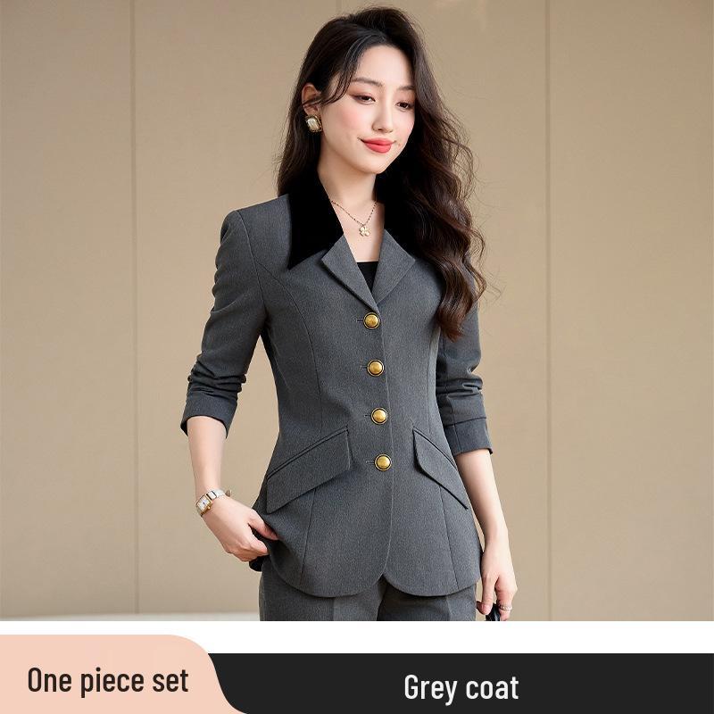 Комплект женского профессионального брючного костюма высокого класса - Осень 2024 Формальная рабочая одежда для изысканного образа