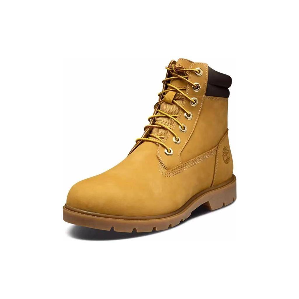 Timberland Leather Warm Durable Shock Absorbing Non-Slip Short Outdoor Boots Men Boots Wheat A10DR