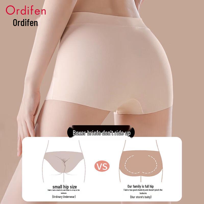 Oodifen Women's Ice Silk Seamless Safety Shorts