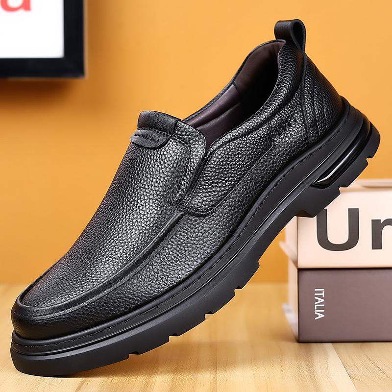Spring Autumn New Designer Business Dress Shoes for Men Fashion Casual Black Dad Shoes Men Solid Color Black Loafers Male