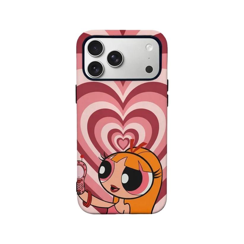 Роскошный Clmj Милый Чехол для Телефона The P-Powerpuffs Girls для iPhone 17 16 15 14 13 12 11 X Air Pro Max Plus Двухслойная Задняя Крышка