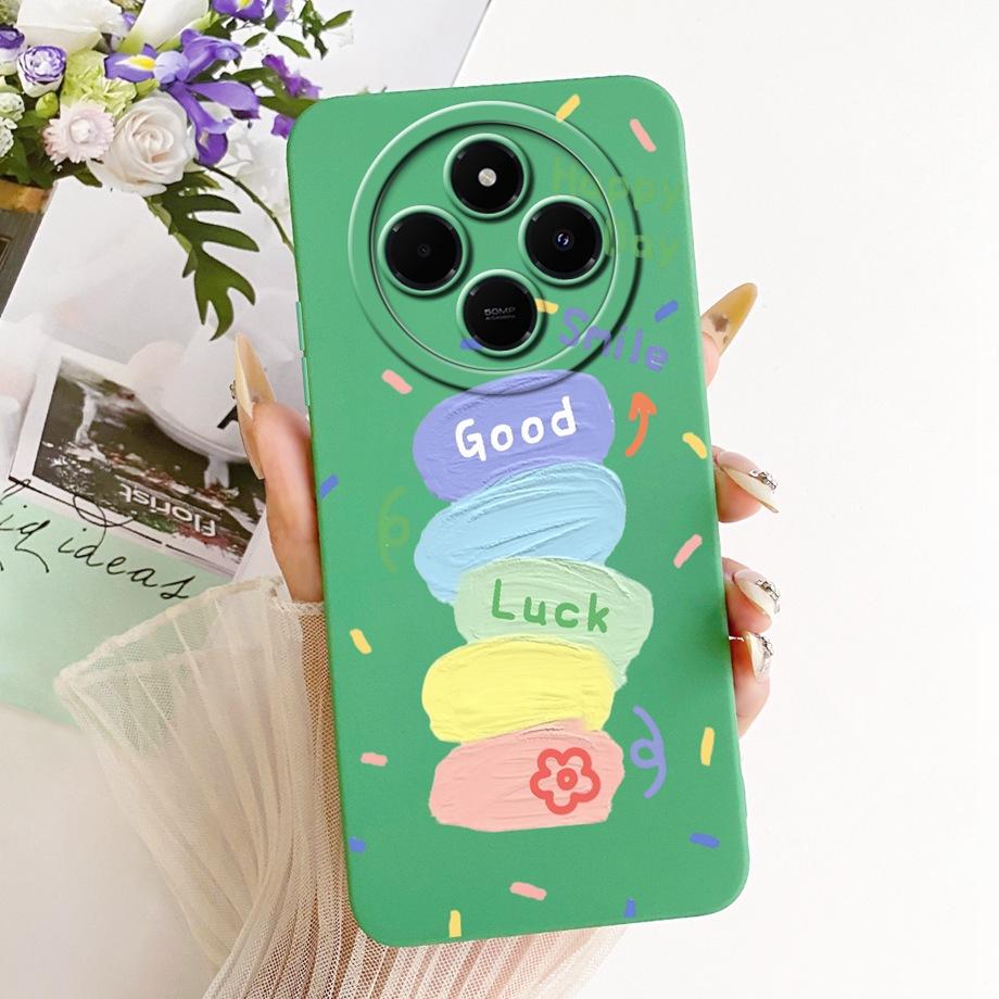 Luxury Fashion Painting Phone Case For Xiaomi Redmi 14C 4G Back Cover Liquid Silicone Soft Bumper For Redmi A4 14R 5G Poco C75