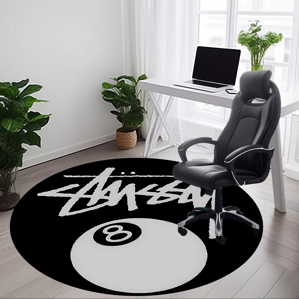 1 шт. Ковер Stussy, Восьмерка, для офиса - Внутренний, нескользящий, моющийся, из полиэфирного волокна, мягкий, удобный коврик для офиса yy250928039