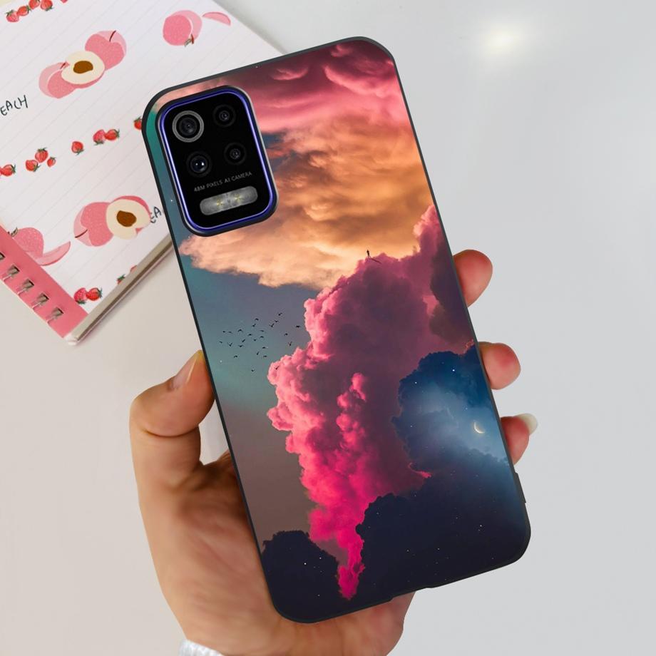 For LG K52 K42 K62 2020 Phone Case Back Cover Black Matte Soft TPU Silicone Bumper Shell For LG Q52 Q62 LGK52 K 62 Butterfly Bag