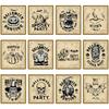 Halloween Bottle Vintage Labels With Pumpkin Face Stickers Party Decor Venue