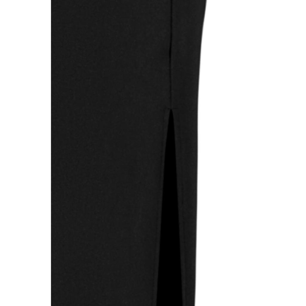 Black Smart Crepe Slit Detailed Maxi High Waist Stretchy Knitted Skirt Twoss23et00351