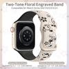 Силиконовый Ремешок Для Apple Watch Ремешок Ultra2 3 49мм 41мм 40мм 44мм 45мм 46мм Браслет с Цветочным Гравированием iWatch Серии 10 SE 9 8 7 3