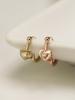 Minimalpiercing 14K 18K Ball Heart One-Touch Earrings