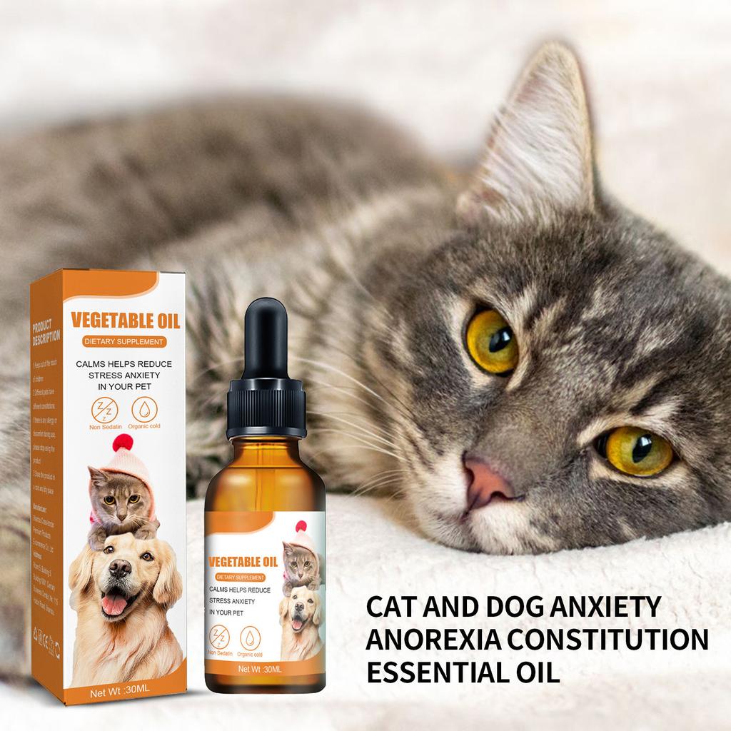 Calming Oil For Dogs Calming Drops Pet Stress Relief Blend Oil For Dogs Cats Anxiety-Free Experience Skin Health 30ml