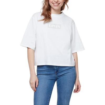 Женская футболка с коротким рукавом Levis, хлопок, круглый вырез, лазерный цветной логотип, белая 18392-0002