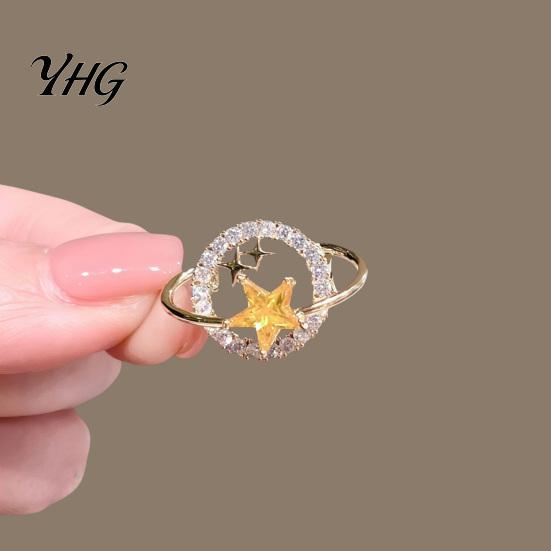 Clothing Decoration Pin Rhinestone Planet Star Brooch Pin, Hollow Badge Decorative Secure Jewelry, Accessory for Suits Coats Scarves Shawls Bags
