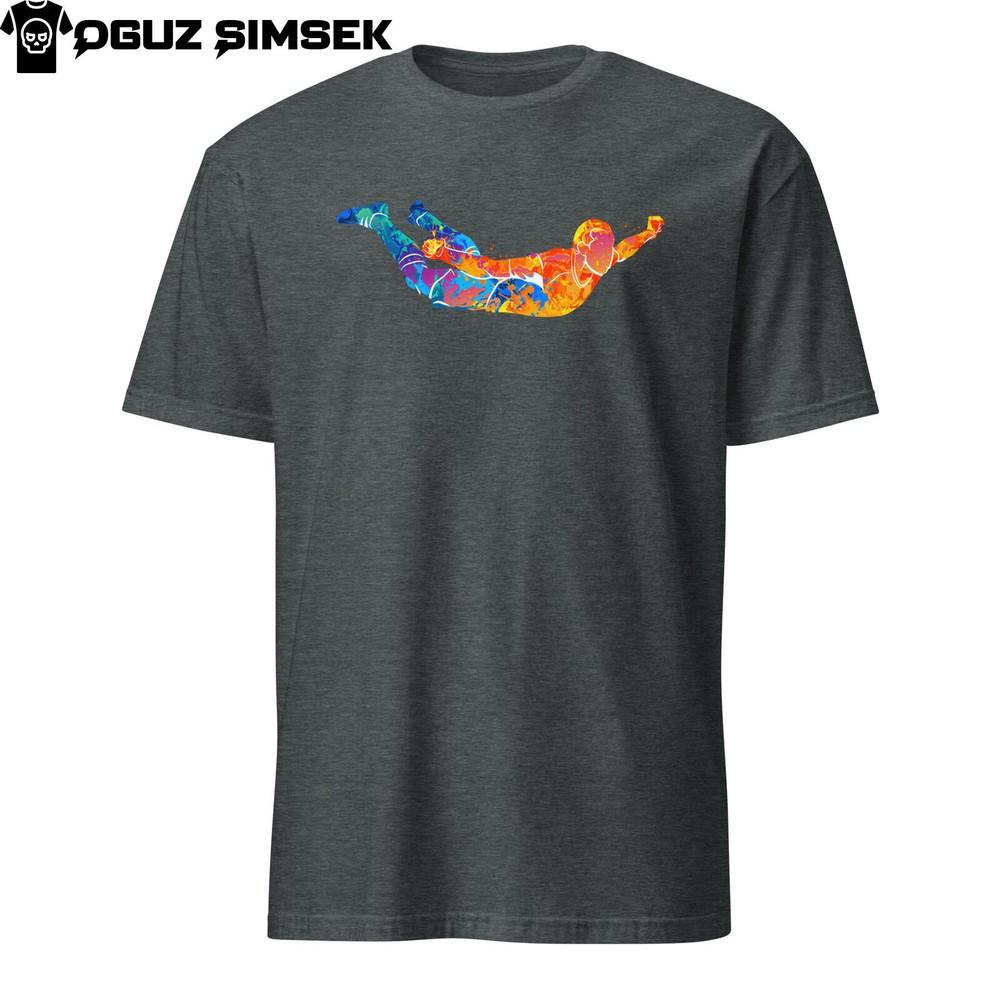 Abstract Colorful Silhouette Soccer Player Celebrating Goal Unisex T-Shirt