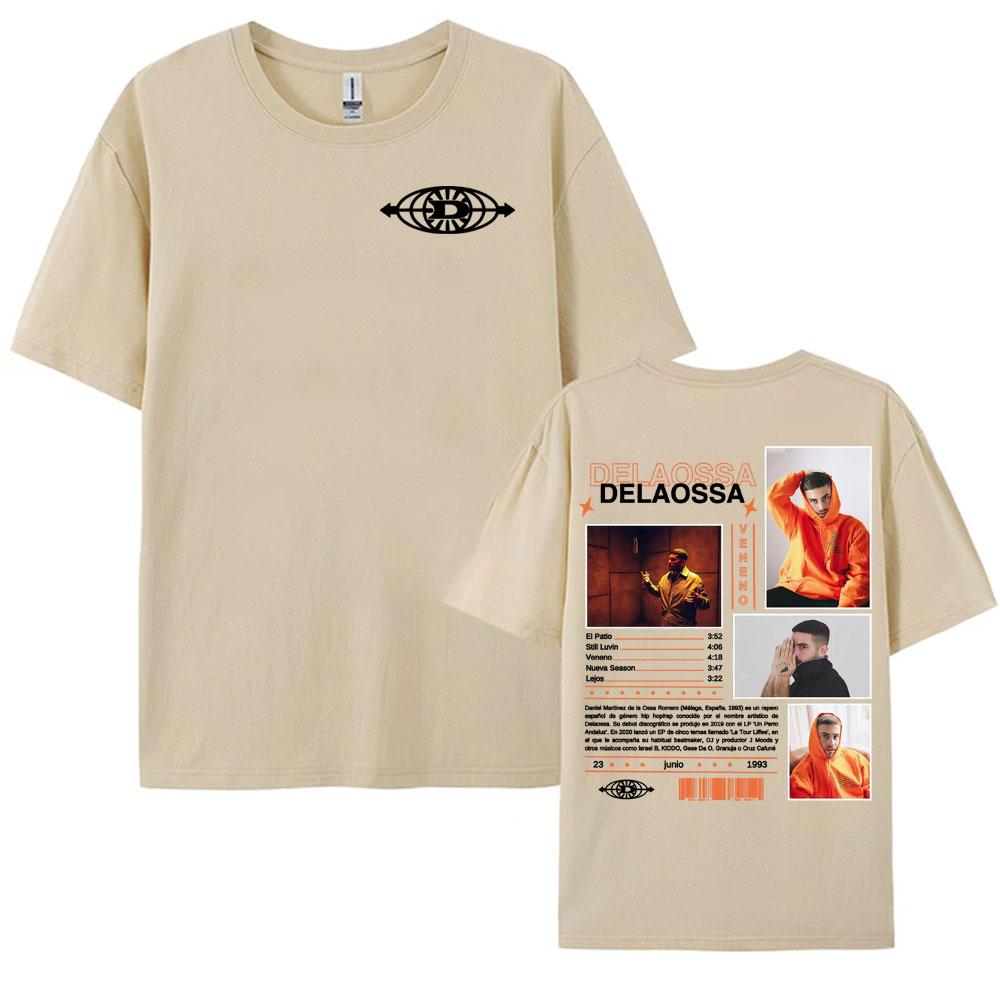 Rapper Delaossa Veneno Album Tour 2025 Cover Tee Shirt for Men Women Hip Hop Punk Fashion T Shirts Oversized Pure Cotton TShirt