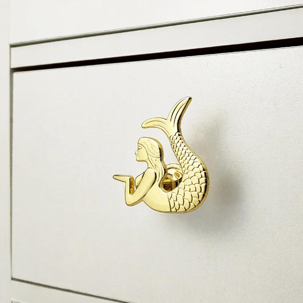 Ретро мебельная ручка Кнопка ящика Ручка дверцы шкафа Мебельная фурнитура Ручки-пуговицы в форме русалки Антикварные ручки для ящиков и шкафов