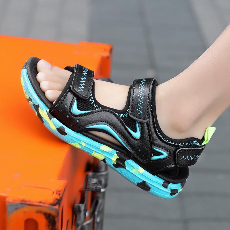 Летняя детская обувь. Спортивные сандалии. Камуфляжная пляжная обувь. Обувь для мальчиков.