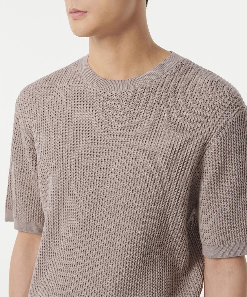 MUSINSA STANDARD Crochet Crew Neck Short Sleeve Knit [Mushroom]