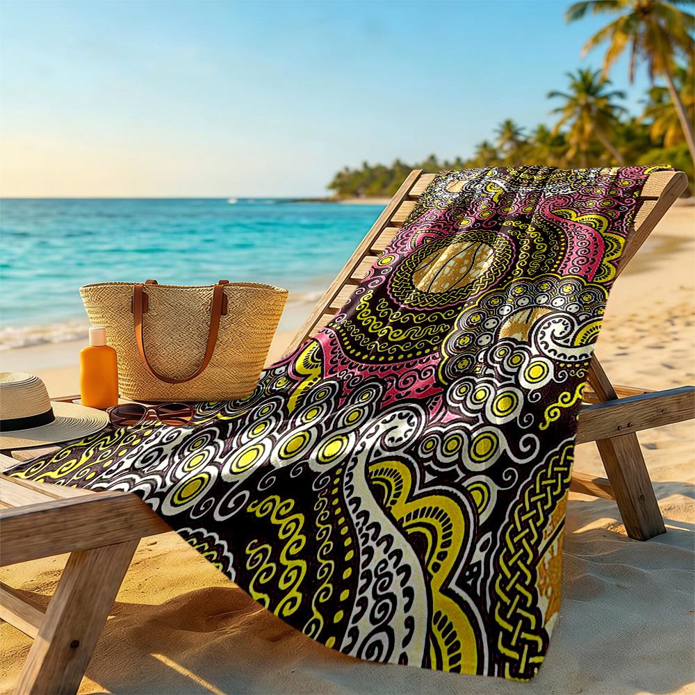 Australian Aboriginal Style Beach Towel Quick-Dry Soft Microfiber Comfortable Lightweight