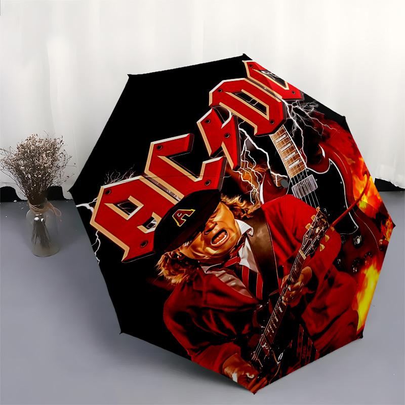 1 шт. AC/DC, Автоматический, Ветрозащитный, Компактный Дорожный Зонт для Гитариста, Подарок на День Рождения, Рождество, Бизнес 93036
