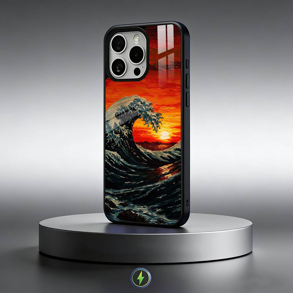 Японская Укиё-э Морские Волны Чехол для Телефона Для iPhone17,16,15,14,13,12,11 Plus,Pro Max Магнитный Для Magsafe Беспроводная Зарядка