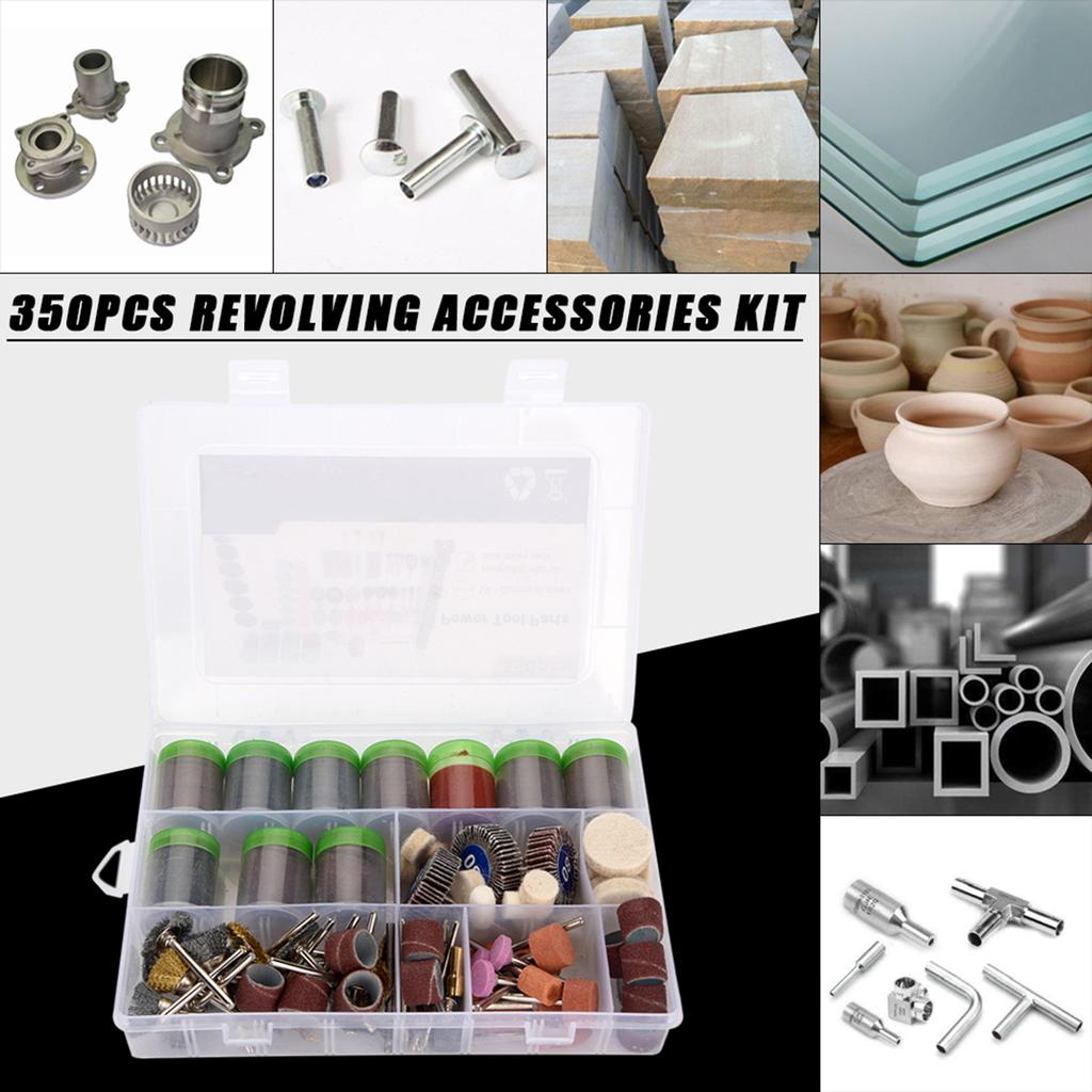350pcs Grinding Sanding Wheel Polishing Rotary Tool Accessory Kit Set