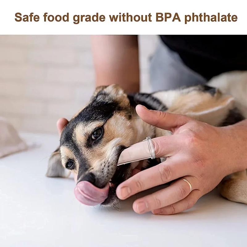 Чистка зубов для собак, супер мягкая зубная щетка на палец, прозрачный инструмент для чистки зубов у кошек, принадлежности для щенков, аксессуары