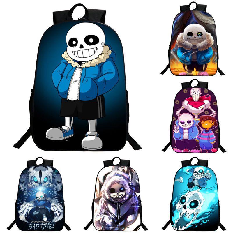 Детский рюкзак Undertale Sans 16 дюймов из прочного полиэстера с регулируемыми мягкими плечевыми ремнями