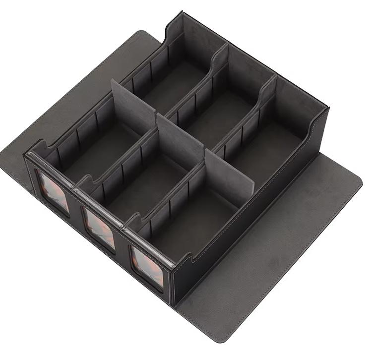 Patented Design BNT Three-Row Windowed Pu Leather Eco-Friendly Game Card Storage Box Single Sleeve 1360+ for Board Game