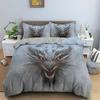 Red Dragon King Queen Duvet Cover Western Mythical Animals Bedding Set For Kids Teens Adults Magical Creature 2/3Pcs Quilt Cover