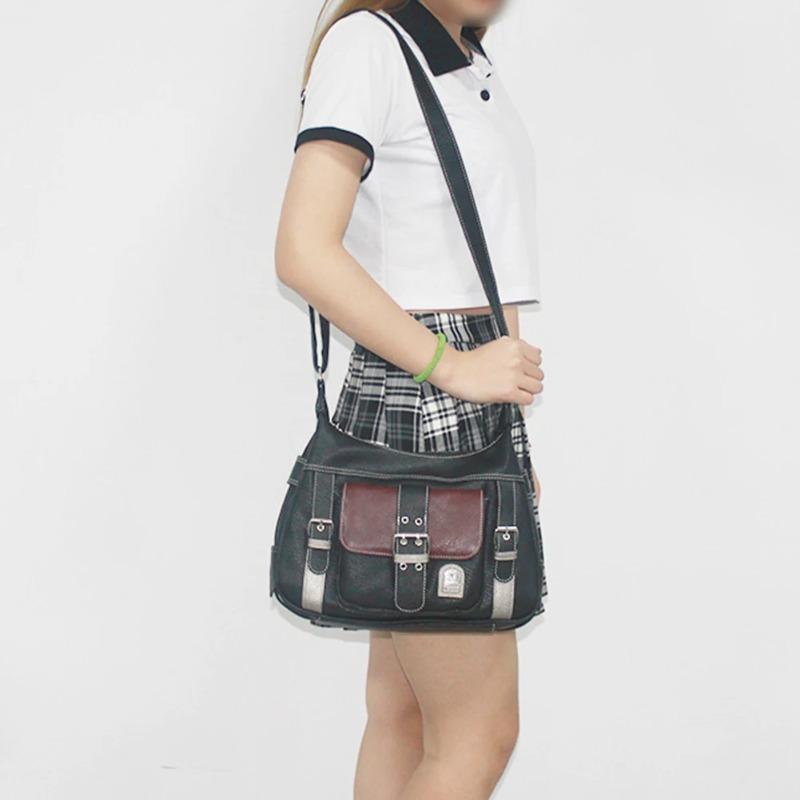 Винтажная сумка кроссбоди Y2K Женская сумка-тоут Высококачественная ПУ кожа Сумка на плечо Сумка-мессенджер в стиле хип-хоп Женская большая сумка для通勤 CLE