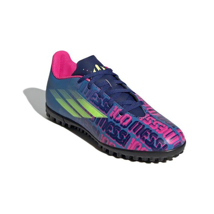 adidas Messi 4 Тканевые С Круглым Носком На Шнуровке Нескользящие Прочные Низкие Детские Футбольные Бутсы Детские Футбольные Бутсы Красные Синие FY6911