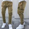 Men's Reflective Strip Cargo Pants Multi-pocket Jogger Trousers
