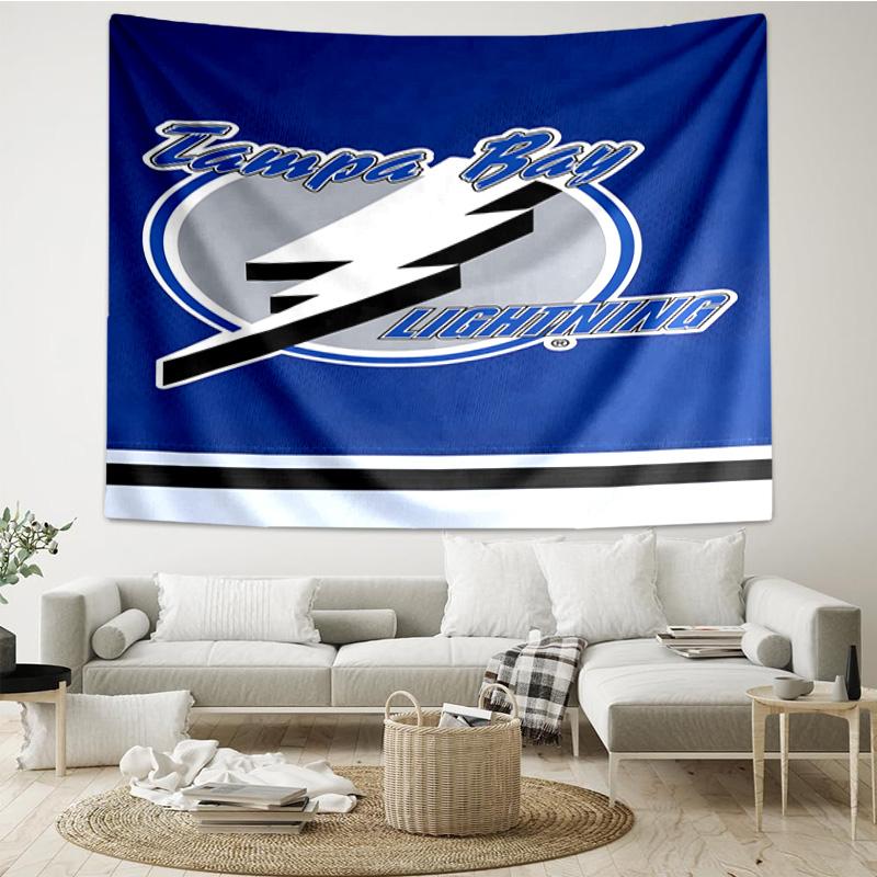 Bay Lightning Hockey Tapestry, Unique Design Tapestry, Wall Decor for Bedroom,Livingroom, Playroom,Heartwarming Fan Holiday Gifts