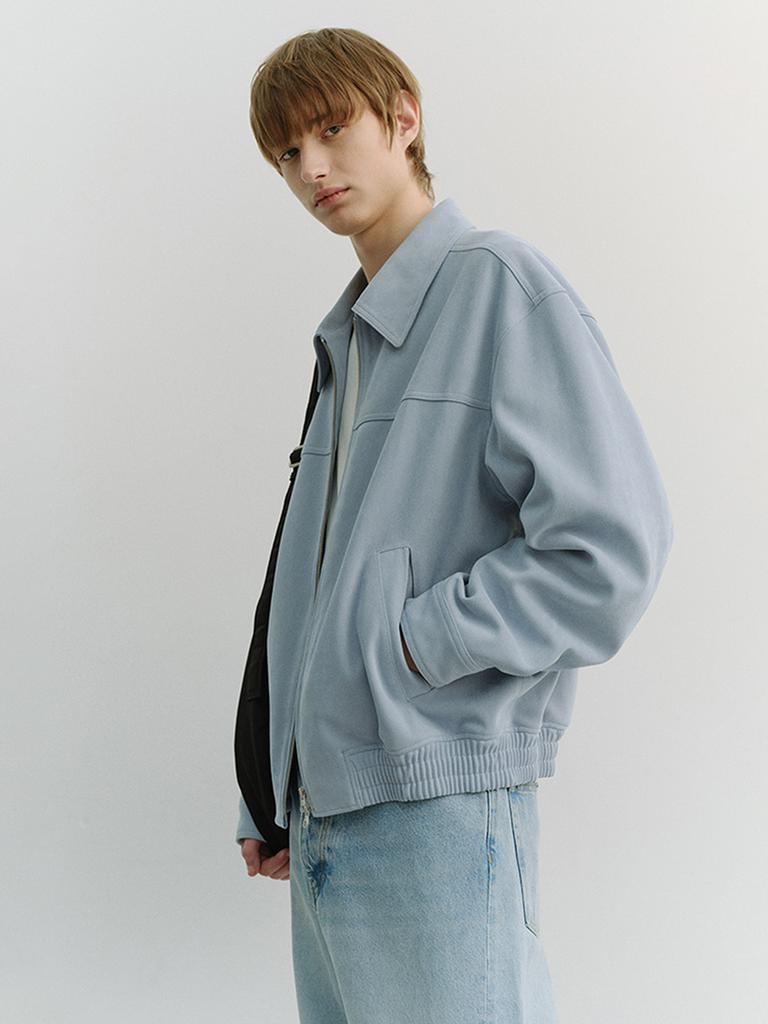 Dunst For Men Alter-Suede Collared Blouson_Unisex_Udju6A107_Soft Blue
