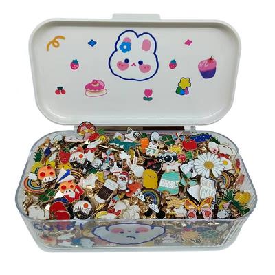 10/20/30/40/50 шт. Эмалевые значки-пины, случайные милые животные, растения, металлические значки для рюкзака, лацкана, броши, женские, детские ювелирные аксессуары