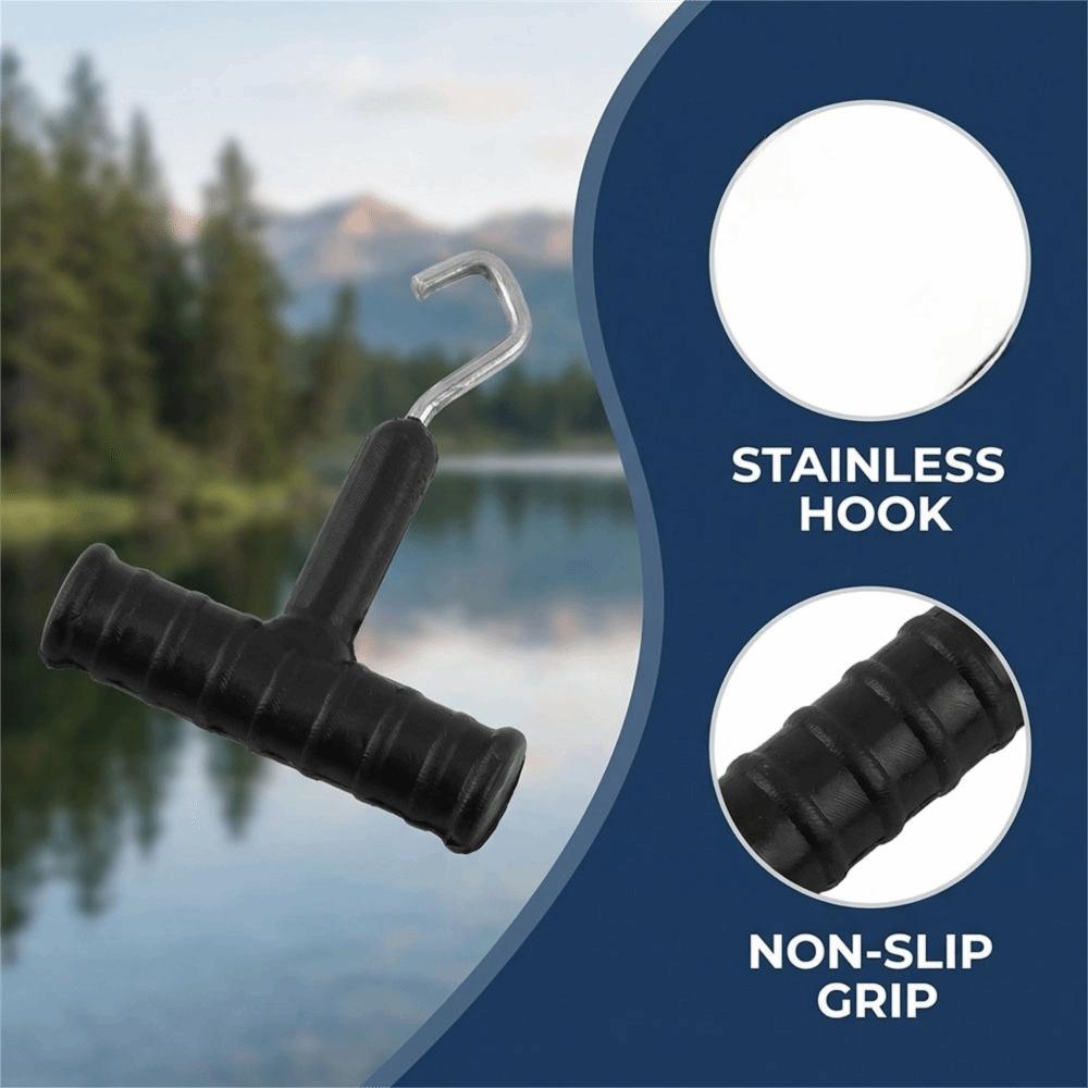 10 Pcs Stainless Steel Fishing Knot Puller T Shape Handle Rig Puller Knot Tools Outdoor Fishing
