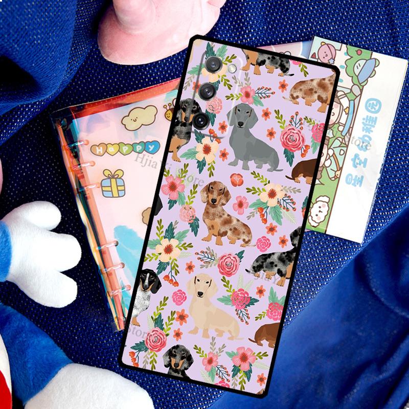 Милый чехол с изображением собаки таксы для Samsung Galaxy S20 FE S21 Ultra Note 20 Note 9 10 S8 S9 S10 Plus, чехол для телефона