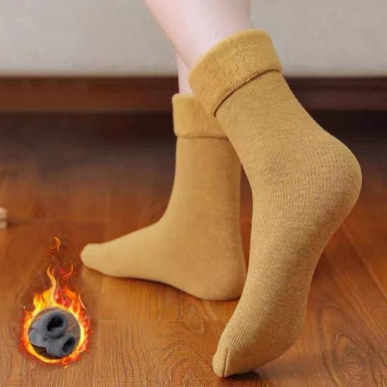 2 пары женских зимних носков средней длины, однотонные, высокоэластичные, сохраняющие тепло, легкие, удобные, теплые, повседневные, спортивные носки