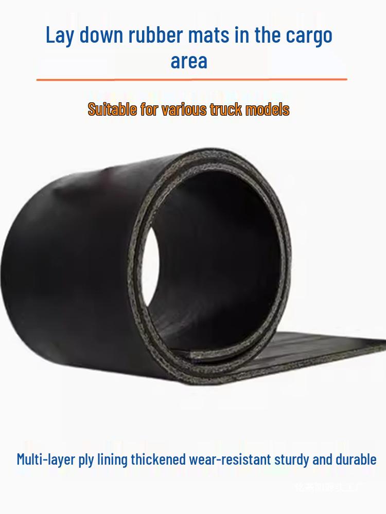 Heavy-Duty Black Tricycle Truck Bed Rubber Mat