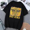 Женская футболка с забавным принтом Bee Kind, летняя, с коротким рукавом, черного цвета, топ, футболка для девушки, стиль Y2k Harajuku, одежда