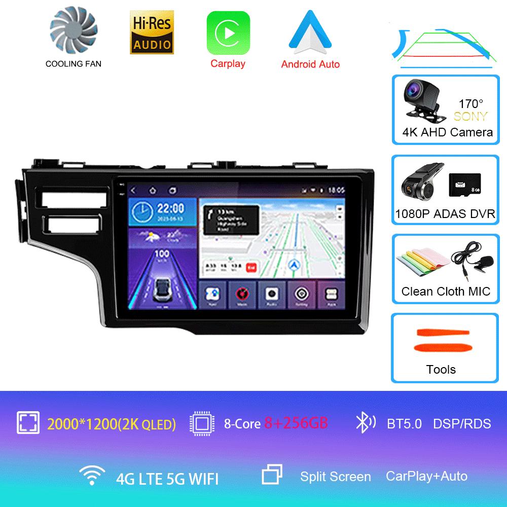 Для Honda Fit Jazz 2014 2015 2016 2017 Автомобильный радиоприемник Android 14 Carplay Автомультимедийный проигрыватель Авторадио GPS Стерео 2din Головное устройство