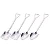 Fun Dessert Teaspoon Triangular Shovel + Square Shovel, Silver, 2 Sets, Korean Popular Tableware