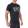 Emporio Armani Мужская футболка с круглым вырезом и короткими рукавами, с принтом из букв, цифр и логотипа, темно-зеленая 3HPT82-PJ03Z-1578