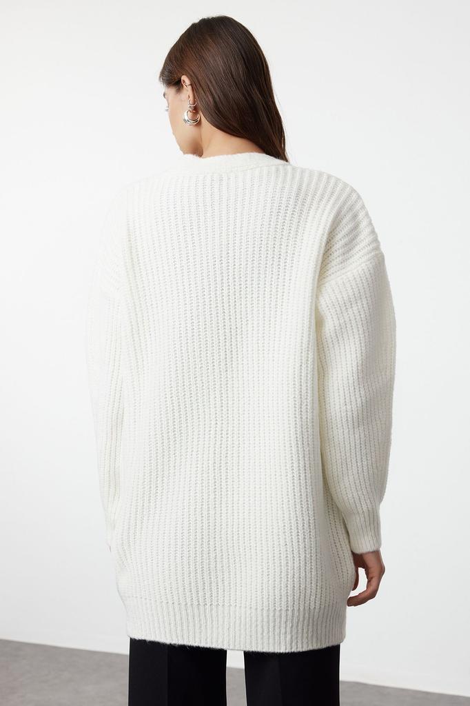 Женский модный стильный кардиган в стиле хиджаб с каменным бантом и лентой, трикотажный кардиган на пуговицах с камнями