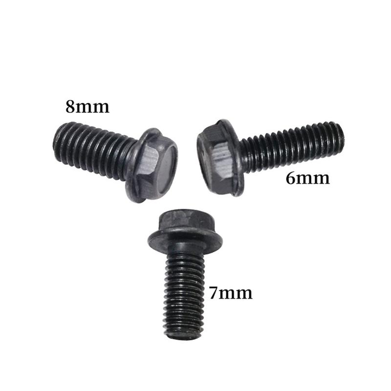 10pcs Saw Blade Screw M8 M7 M6 Left Hand Thread Hex Flange 6mm/7mm/8mm For Cutting Machine High Strength And Hardness Tool Parts