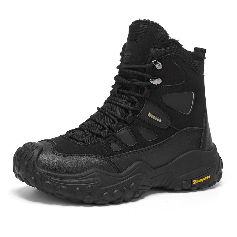 Men Warm Lined Outdoor Boots High Top Shoes Winter Walking and Commuting Casual Outdoor Travel Seasonal Everyday Footwear Sizes 39-48
