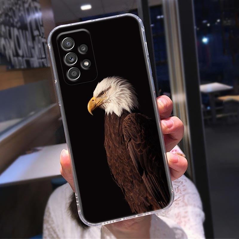 Силиконовый прозрачный чехол для Samsung Galaxy A52 A51 A53 A72 A71 A73 A32 A31 A33 A22 A11 Мягкие чехлы Чехол Орел Кот Лев Тигр Животное