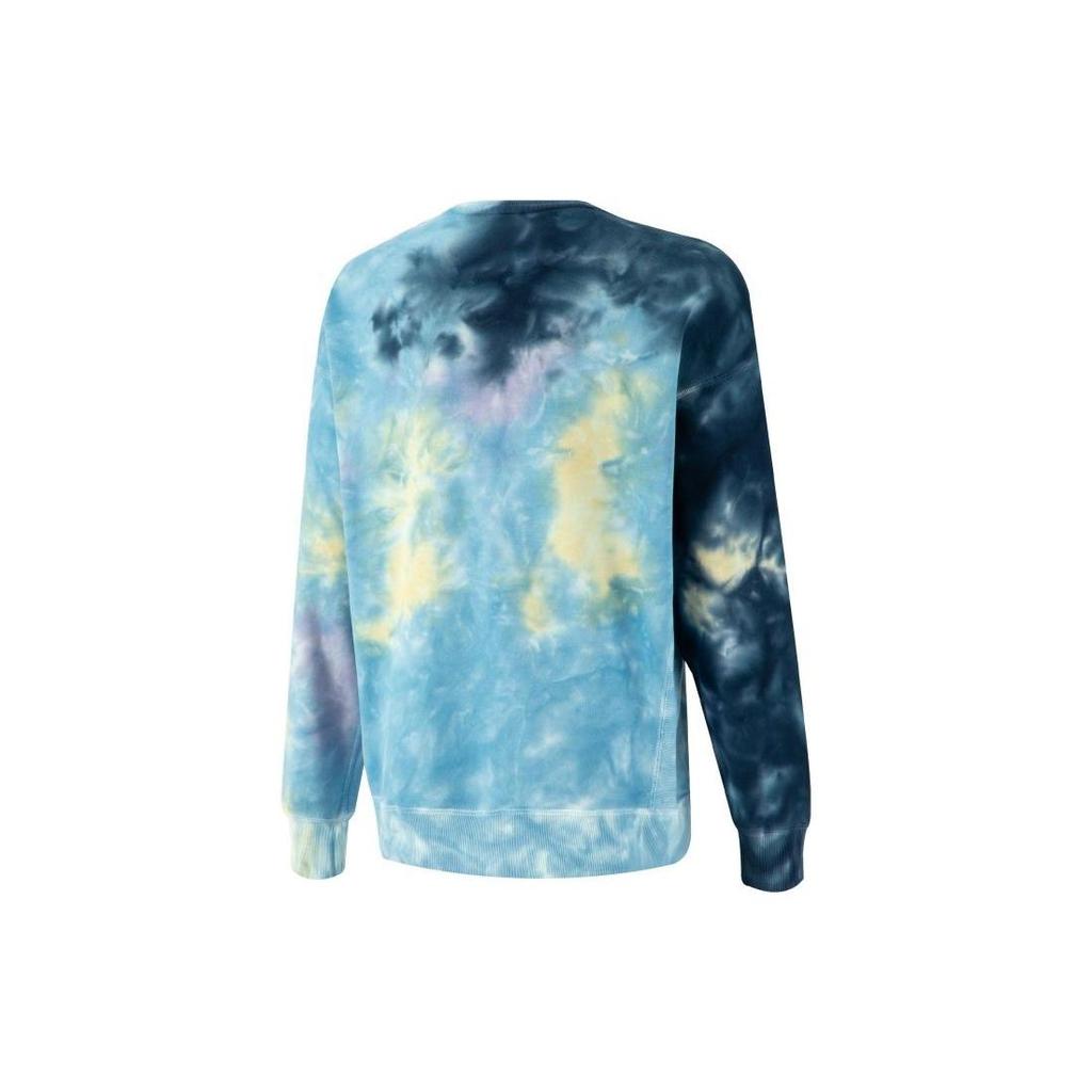 Puma Mmq Series Tie Dye Crew Sweatshirt With Loose Round Neck Unisex Tops Navy-Blue 539579-06