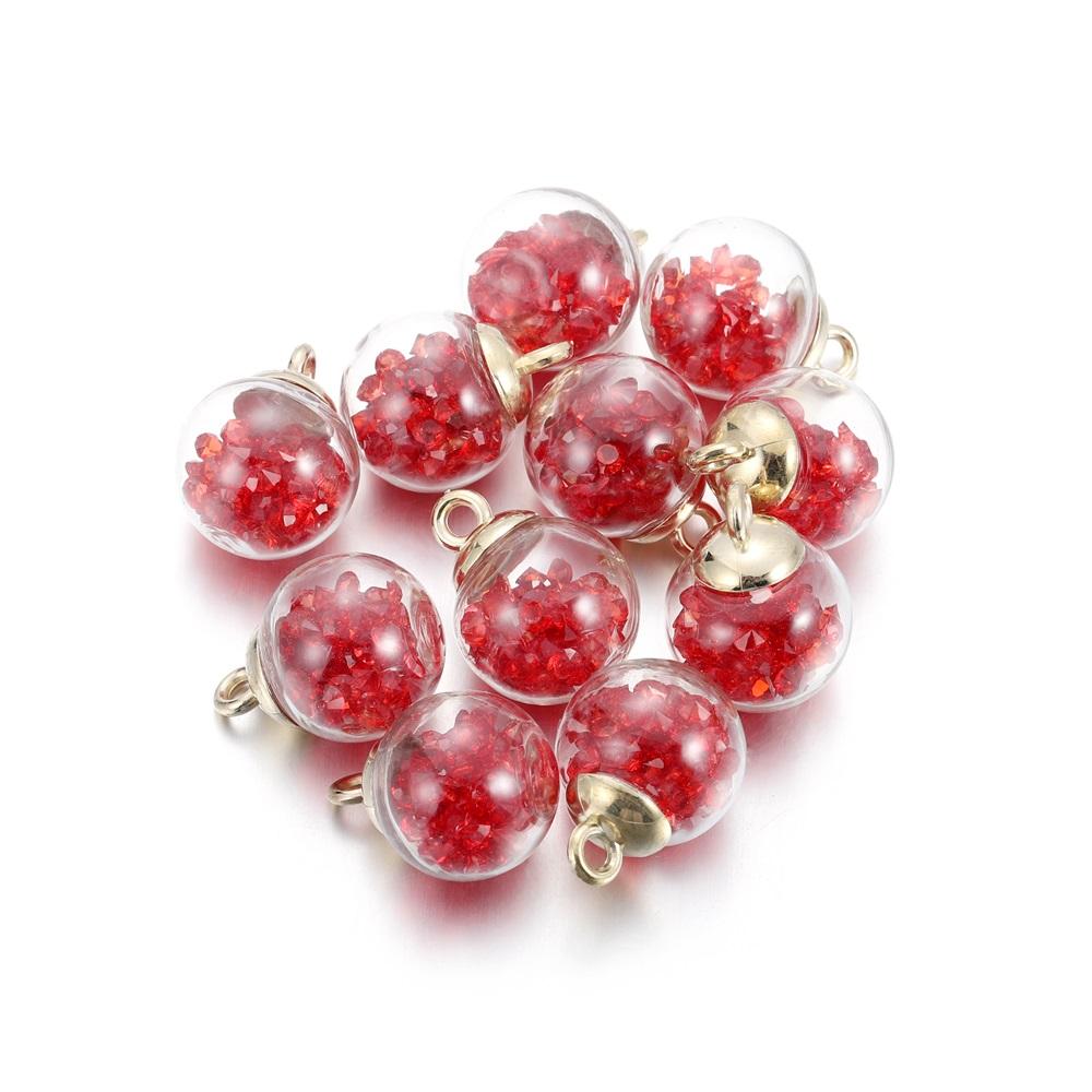 10Pcs Charms Star Sequins Transparent Glass Ball 16Mm Pendants Crafts Making Findings Handmade Jewelry Diy For Earrings Necklace