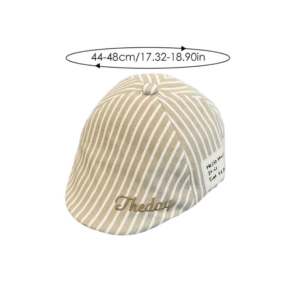 Striped Design Baby Beret Hat Letter Embroidery Peaked Cap Newsboy Cap for 5 to 24 Months Baby