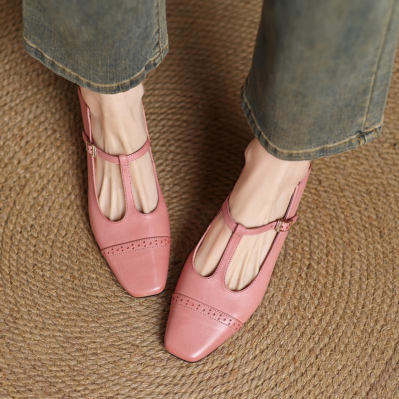 Krazing Pot Коровья кожа весна лето размер 41 средний каблук красивые женские легкие туфли квадратный носок неглубокие туфли-лодочки